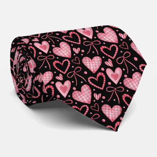 Valentinstag Herz und Ribbons Krawatte (Gerollt)