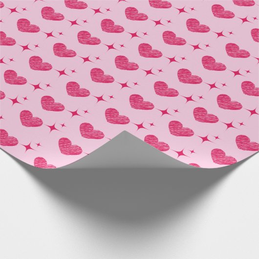 Valentinstag Herz-und Sternenmuster Geschenkpapier (Ecke)