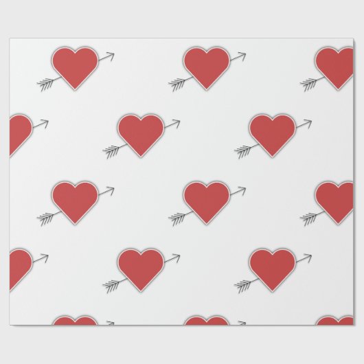 Valentinstag, Herz-Wrapping Paper Geschenkpapier (Flach)