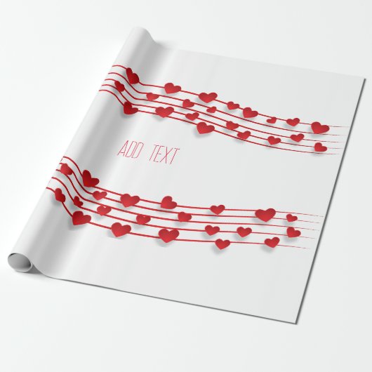 Valentinstag, Herz-Wrapping Paper Geschenkpapier (Ungerollt)