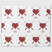 Valentinstag, Herz-Wrapping Paper Geschenkpapier (Flach)