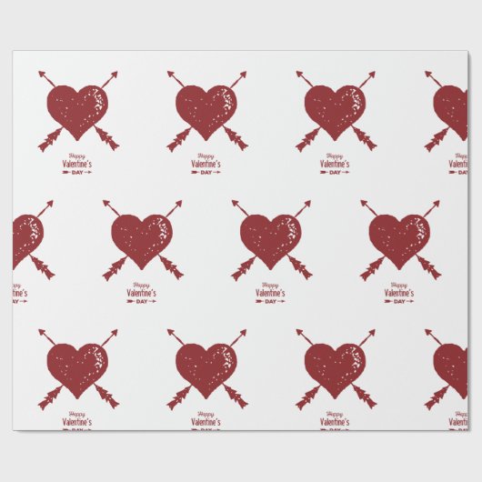 Valentinstag, Herz-Wrapping Paper Geschenkpapier (Flach)