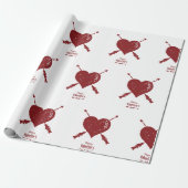 Valentinstag, Herz-Wrapping Paper Geschenkpapier (Ungerollt)