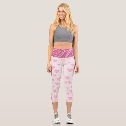 Valentinstag Herz zu Herz Capri Leggings (Vorderseite)