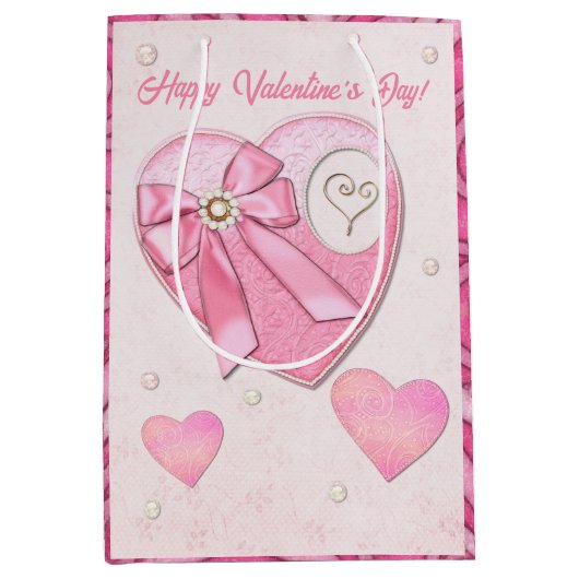 Valentinstag Herz zu Herz Mittlere Geschenktüte (Vorderseite)