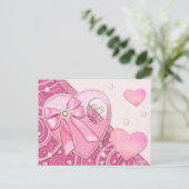 Valentinstag Herz zu Herz Postkarte (Stehend Vorderseite)