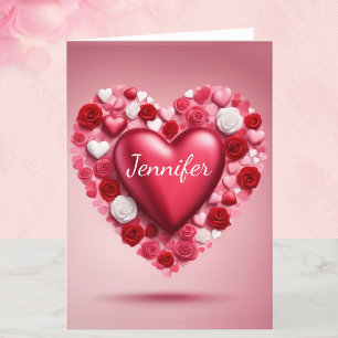Valentinstag Herz zur Ehefrau Unterschrift hinzufü Feiertagskarte