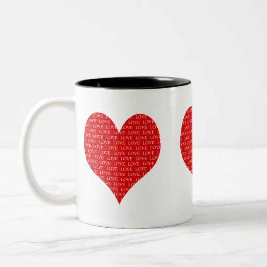 Valentinstag Herz Zweifarbige Tasse (Links)