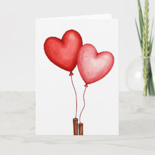 Valentinstag-Herzballons Karte