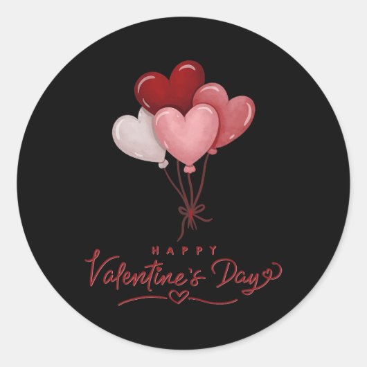 Valentinstag Herzballons Runder Aufkleber (Vorderseite)
