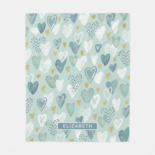 Valentinstag Herzdesign Fleece Blanket (Vorderseite)
