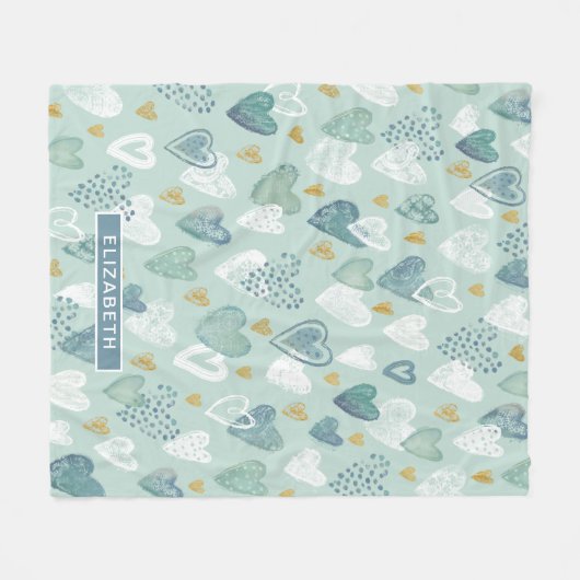 Valentinstag Herzdesign Fleece Blanket (Vorderseite (Horizontal))