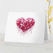 Valentinstag-Herzdesigns Splatter-Paint-Kunst Karte (Gelbe Blume)