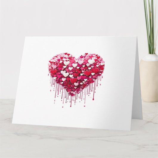 Valentinstag-Herzdesigns Splatter-Paint-Kunst Karte (Vorderseite)