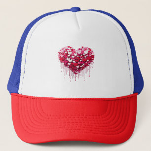Valentinstag-Herzdesigns Splatter-Paint-Kunst Truckerkappe