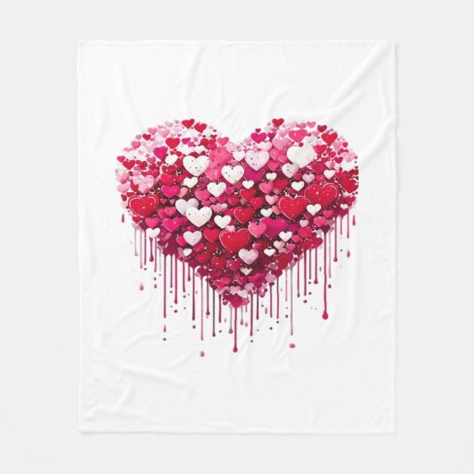 Valentinstag-Herzdesigns Spritzlack-Kunst Fleecedecke (Vorderseite)