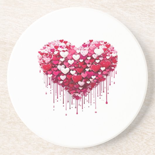 Valentinstag-Herzdesigns Spritzlack-Kunst Getränkeuntersetzer (Vorne)
