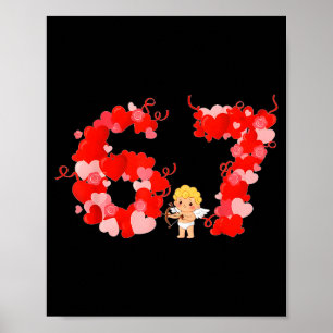 Valentinstag-Herzen 67 Meme Six Seven 6 7 Niedlich Poster