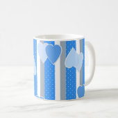 Valentinstag-Herzen auf gestreiftem Hintergrund Kaffeetasse (VorderseiteRechts)