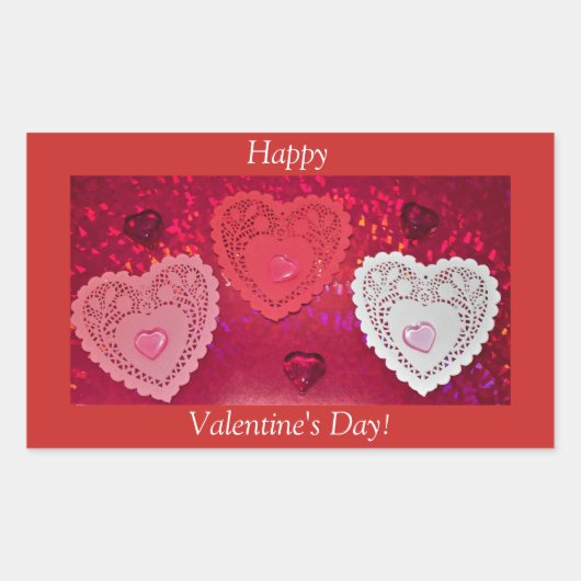 Valentinstag-Herzen-Aufkleber Rechteckiger Aufkleber (Vorderseite)