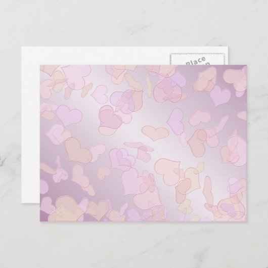 Valentinstag. Herzen. Feiertagspostkarte (Vorne/Hinten)