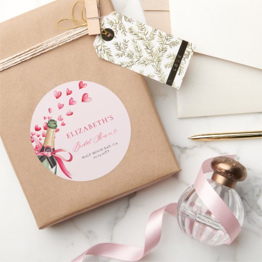 Valentinstag-Herzen Fröhliche Brautparty Runder Aufkleber (Schenken)