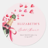 Valentinstag-Herzen Fröhliche Hochzeitsdusche Runder Aufkleber (Vorderseite)