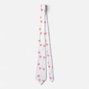 Valentinstag Herzen Handgezeichnet Rosa Weiß Krawatte