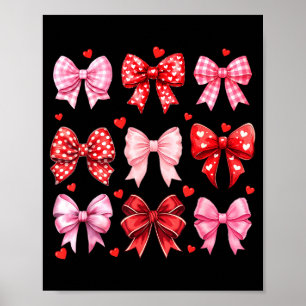 Valentinstag Herzen Leopard Kokette Schleife Fraue Poster