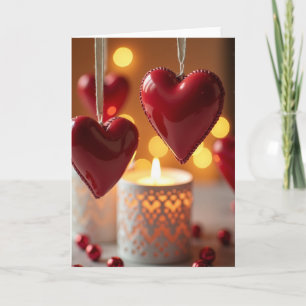 Valentinstag-Herzen-Leuchten-Karte Karte