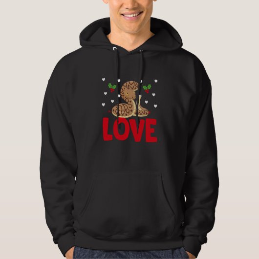 Valentinstag-Herzen Liebe Ballpython-Tier Frau Hoodie (Vorderseite)