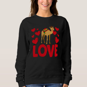 Valentinstag-Herzen-Liebe-Kamele-Tier-Frauen 1 Sweatshirt