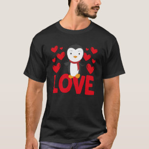 Valentinstag-Herzen Liebe Pinguin Tier Frauen   T-Shirt