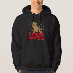Valentinstag-Herzen Liebe Seelöwe Tier Frauen Hoodie