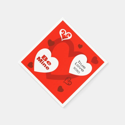 Valentinstag-Herzen-Party Serviette (Ecke)