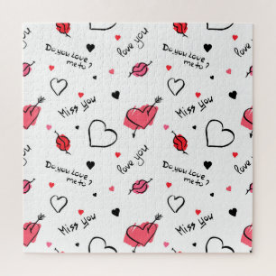 Valentinstag-Herzen Pfeil Nahtlos Puzzle