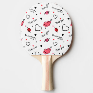 Valentinstag-Herzen Pfeil Nahtlos Tischtennis Schläger