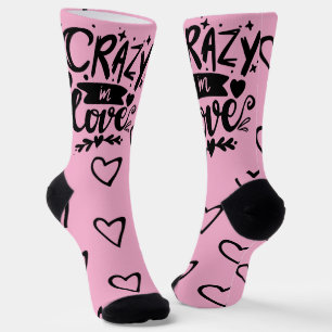 Valentinstag-Herzen Rosa Schwarz Zitat Socken