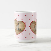 Valentinstag-Herzen Rot Pink Foto Kaffeetasse (Mittel)