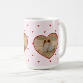 Valentinstag-Herzen Rot Pink Foto Kaffeetasse (VorderseiteRechts)
