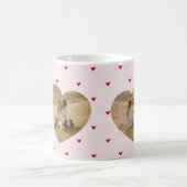 Valentinstag-Herzen Rot Pink Foto Kaffeetasse (Mittel)