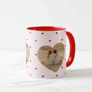 Valentinstag-Herzen Rot Pink Foto Tasse