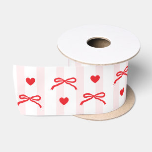 Valentinstag Herzen Rot Schleife Rosa  Satinband