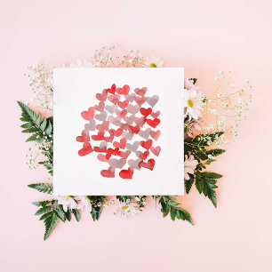 Valentinstag-Herzen - rot und grau Feiertagskarte