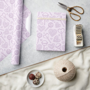 Valentinstag-Herzen Süßigkeiten Lutscher Preppy Fl Geschenkpapier