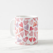 Valentinstag-Herzen-Tasse Kaffeetasse (Vorderseite Links)