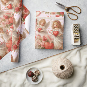  Valentinstag-Herzen und Engelsferien  Geschenkpapier