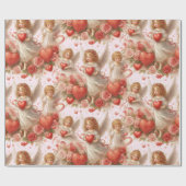 Valentinstag-Herzen und Engelsferien Geschenkpapier (Flach)