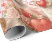 Valentinstag-Herzen und Engelsferien Geschenkpapier (Rolleneckpunkt)