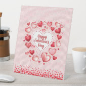 Valentinstag-Herzen und Gingham-Karo Sockelschild (In Situ)